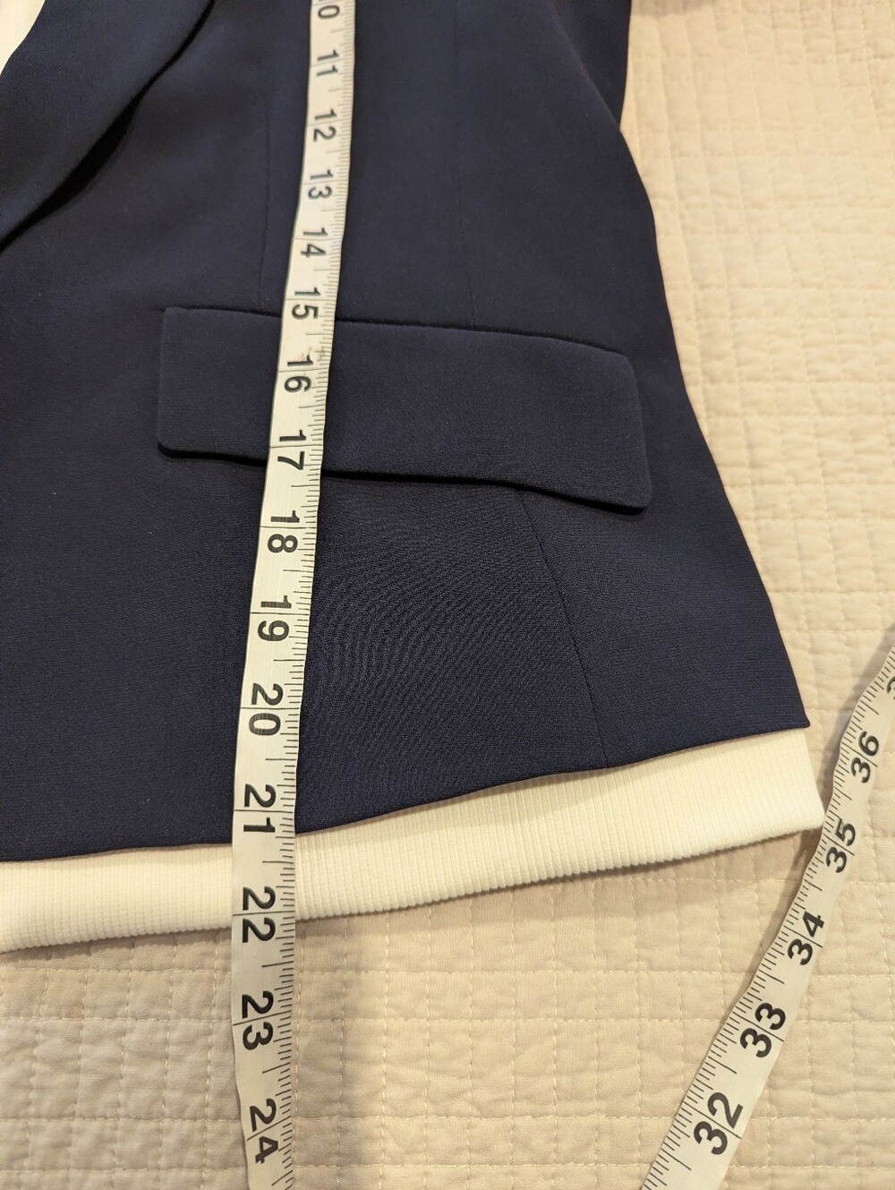 NWOT Cinq A Sept Le Petit Khloe Navy and Ivory Hooded Blazer Jacket Size 8 - Picture 12 of 12